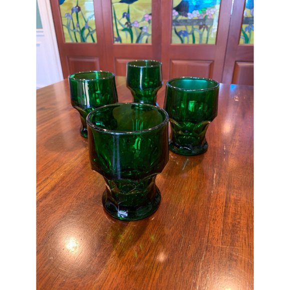 Vintage Viking Georgian Emerald Green Rocks Glasses. - Picture 10 of 10